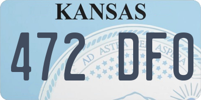KS license plate 472DFO