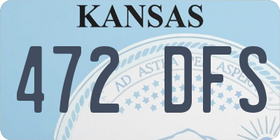 KS license plate 472DFS