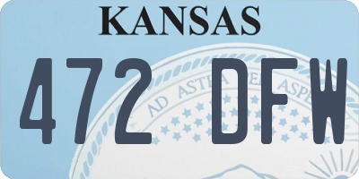 KS license plate 472DFW