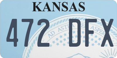 KS license plate 472DFX