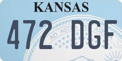 KS license plate 472DGF