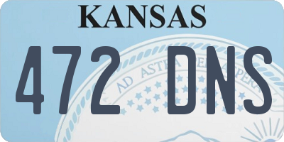 KS license plate 472DNS