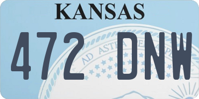 KS license plate 472DNW