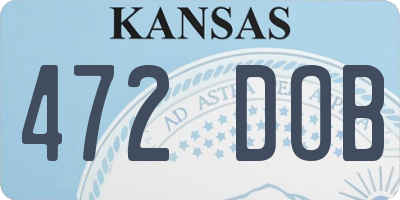 KS license plate 472DOB