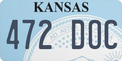 KS license plate 472DOC