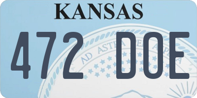 KS license plate 472DOE