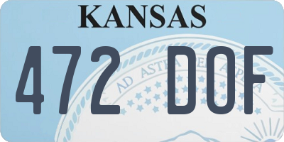 KS license plate 472DOF