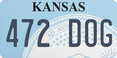 KS license plate 472DOG