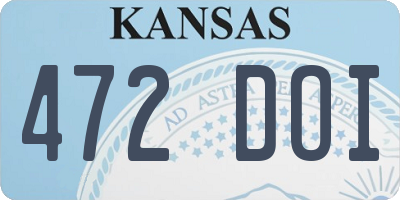 KS license plate 472DOI