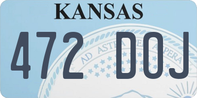 KS license plate 472DOJ