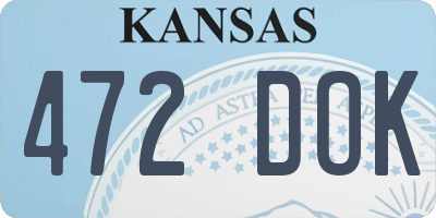 KS license plate 472DOK
