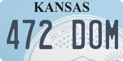 KS license plate 472DOM