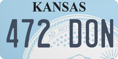 KS license plate 472DON