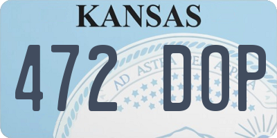 KS license plate 472DOP
