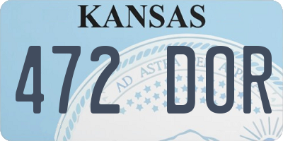 KS license plate 472DOR