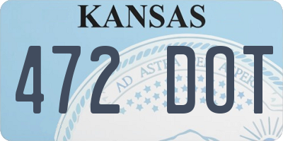 KS license plate 472DOT