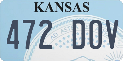 KS license plate 472DOV