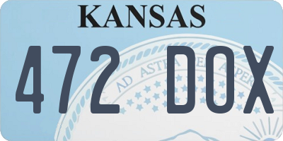 KS license plate 472DOX