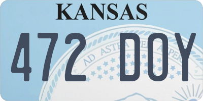 KS license plate 472DOY