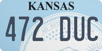 KS license plate 472DUC