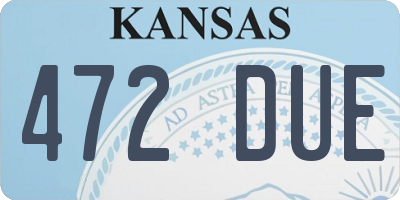 KS license plate 472DUE