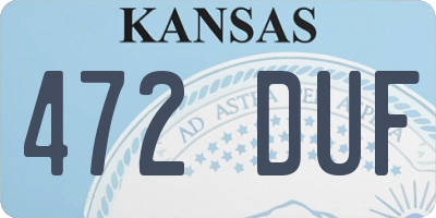 KS license plate 472DUF