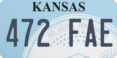 KS license plate 472FAE