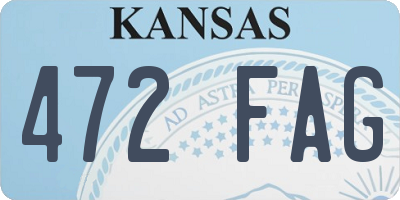 KS license plate 472FAG