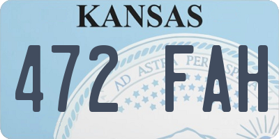 KS license plate 472FAH