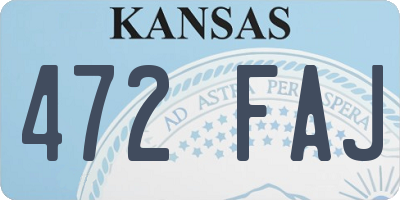 KS license plate 472FAJ