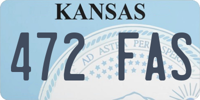 KS license plate 472FAS