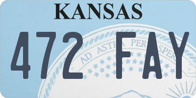 KS license plate 472FAY