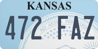 KS license plate 472FAZ
