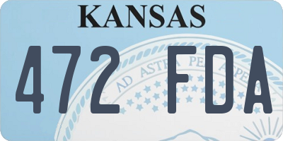 KS license plate 472FDA