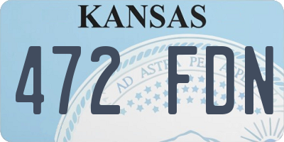 KS license plate 472FDN