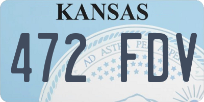 KS license plate 472FDV