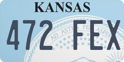 KS license plate 472FEX