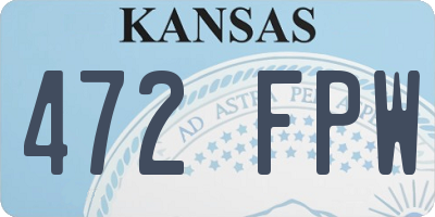 KS license plate 472FPW