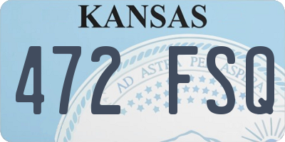 KS license plate 472FSQ