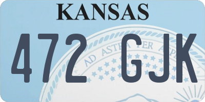 KS license plate 472GJK