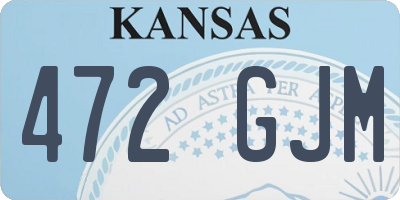KS license plate 472GJM
