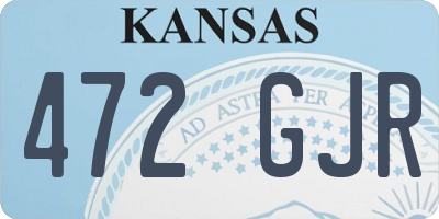 KS license plate 472GJR