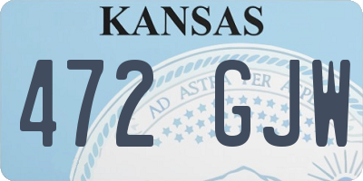 KS license plate 472GJW