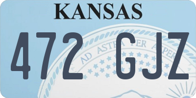 KS license plate 472GJZ