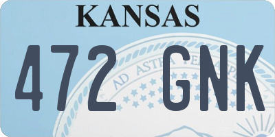 KS license plate 472GNK