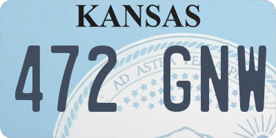 KS license plate 472GNW