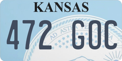KS license plate 472GOC