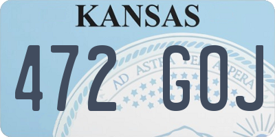 KS license plate 472GOJ