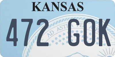 KS license plate 472GOK