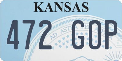 KS license plate 472GOP